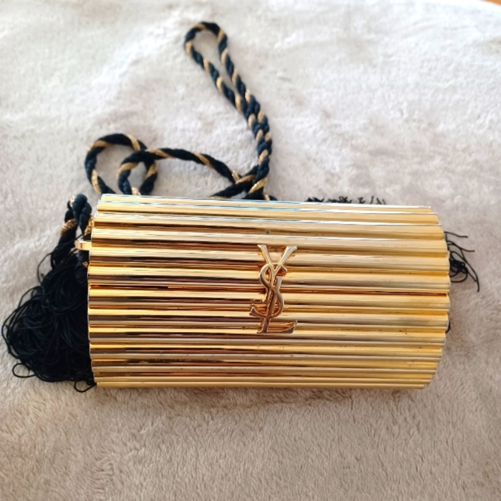 YSL Evening gold clutch bag